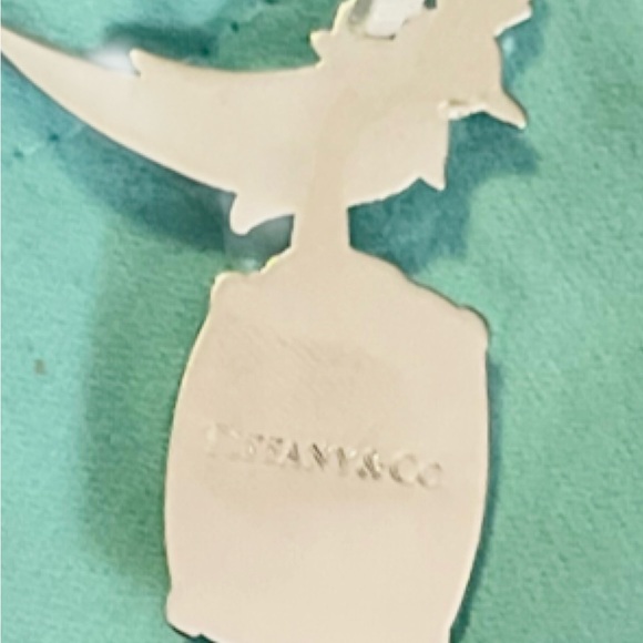 NEW Tiffany & Co. Bird on a Rock Pendant Ornament Charm Gift Pouch Silver RARE! - Picture 4 of 6